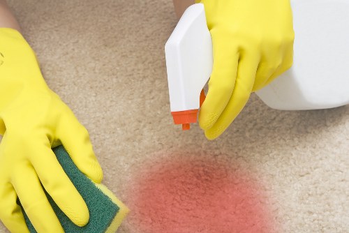 Professional Acton carpet cleaners working on a fresh residential carpet