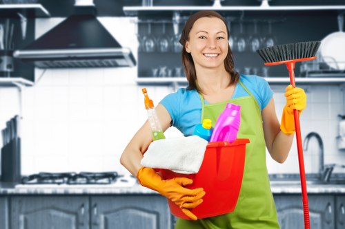 Professional cleaning of dust and residue after building work