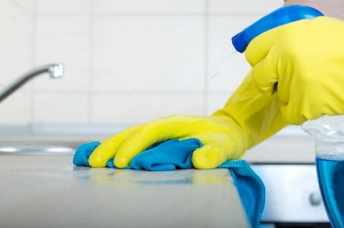 Machine scrubbing for hard floor cleaning in Acton